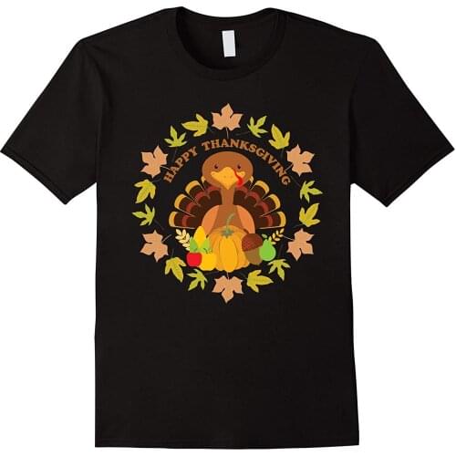 Happy Thanksgiving Funny Turkey T-Shirt Thankful Holiday Summer Cotton Short Sleeve O-Neck Mens T Shirt New S-3XL