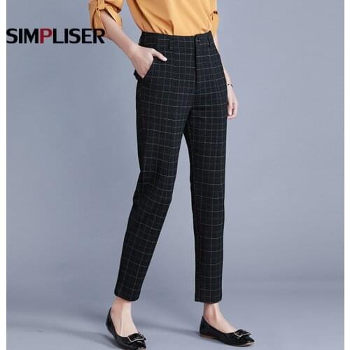 Simpliser Women's Plaid Trousers