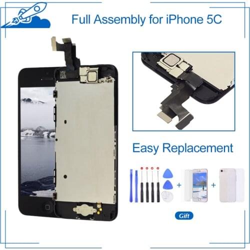 A+++ For iPhone 5C Screen LCD Replacement With Front Camera Speaker Completed LCD Display Touch Digitizer Full Set Assembly