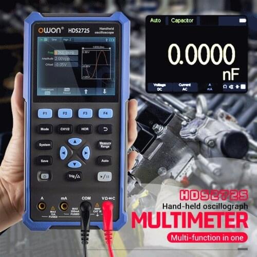 OWON® HDS200 Handheld Oscilloscope Multiumeter OSC +Multimeter +Waveform for Automobile Maintenance Power Detection 20000 Count