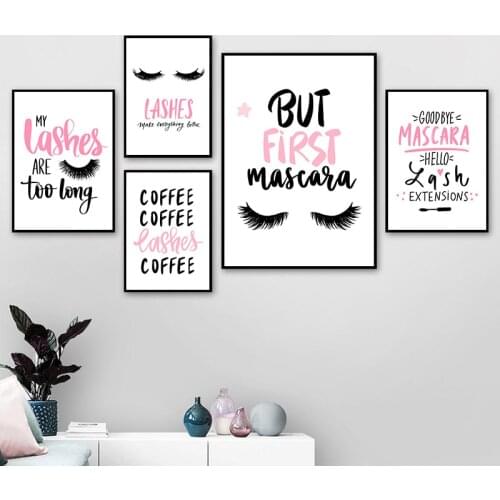 Modern Mascara Lashes Art Canvas Painting Print And Poster Fashion Makeups Wall Art Picture For Beauty Shop Home Decoration TB73