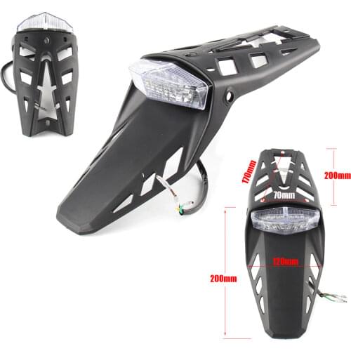 LED Motorcycle Tail Light Universal Enduro Trial Dirt Bike 12V Stop Brake Light Rear Fender Taillamp Clear