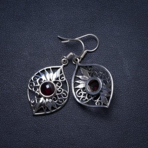 Natural Amethyst Handmade Unique 925 Sterling Silver Earrings 1.75" X3978