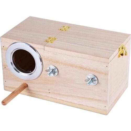 Birds Breeding Box Wooden Parakeet Nesting Box Cage House For Cockatiel Lovebirds Budgie Finch Canary
