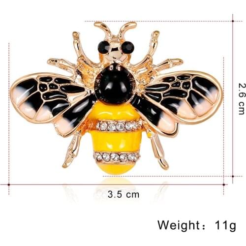 Crystal Insect Series Brooch Delicate cute Bee Brooches Pin Women Unique Design Clothing Jewelry Accessories AL219
