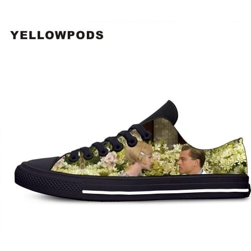 Flats Classic Canvas Shoes Hot Cool Movie The Great Gatsby Women Woman White Flats 3D Print Casual Fashion Shoes