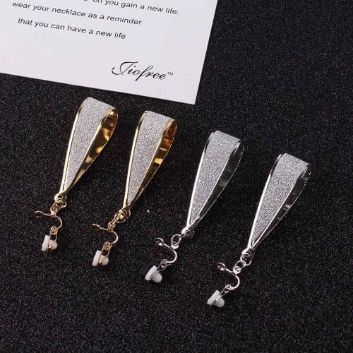 New Vintage Punk Exaggeration Scrub Dangle Water Clip Earrings non pierced earrings For Women Long Earrings Jewelry