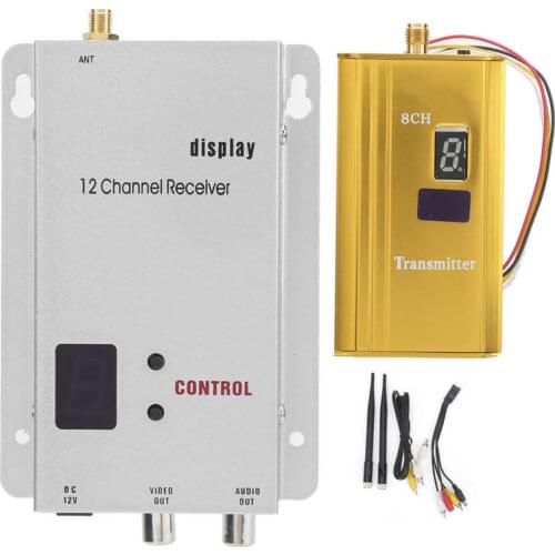 1.2G 1.5W Wireless Transmitter Receiver Video Audio Synchronous Transmission High Sensitivity