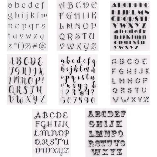 1/8pcs Alphabet Letter Number Silicone Clear Seal Stamp DIY Scrapbooking Emboss E56E