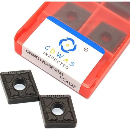 10PCS CNMG120408 ZM1 PC4125 High Quality Carbide Inserts Steel Parts External Turning Tool CNC Lathe Tool For MCLNR Toolholder