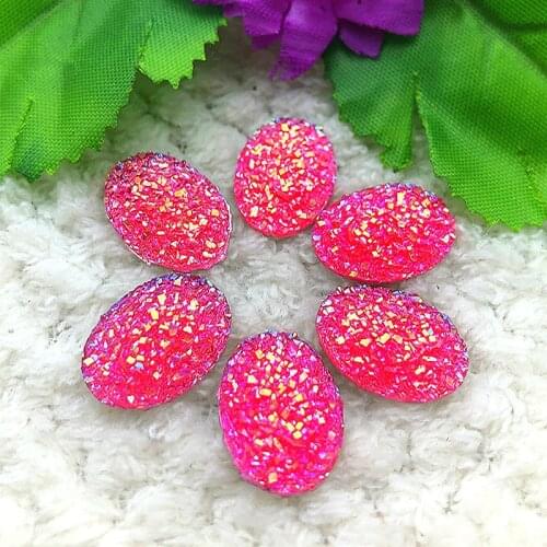 20PCS MIX 14mm*18mm AB Resin Oval flower Flatback Rhinestone Wedding Crafts DIY
