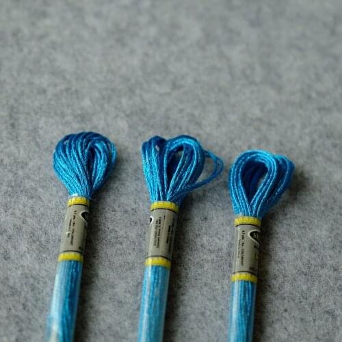 3PCS Pack Platimum Color 6 Strands Art 317W High Sheen Metallic Embroidery Floss Cross Stitch Thread 8M