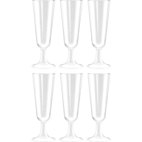 6pcs 150ML Disposable Goblet Hard Plastic Air Cup Red Wine Champagne Glass Jelly Cup Mousse Cup Ice Cream Cup Cocktail Glass