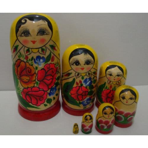 7pcs/set Russian Nesting Hand Painted Hand Painted Wooden Matryoshka Doll Toy Kid Gift