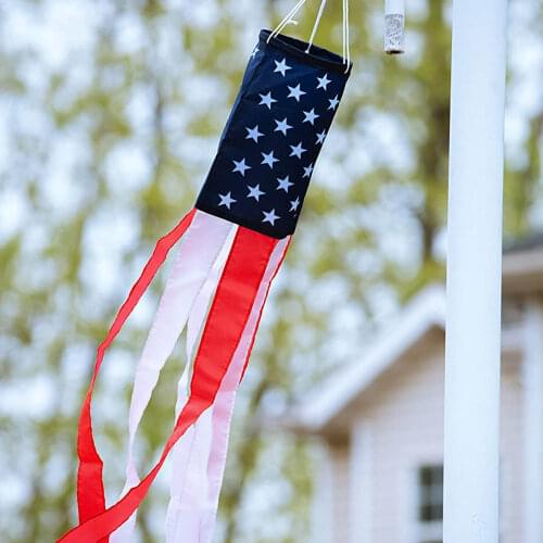 American Flag Windsocks Outdoor Hanging Flag Waterproof Anti-Fade Patriotic Decor Garden Decoration Dropshipping