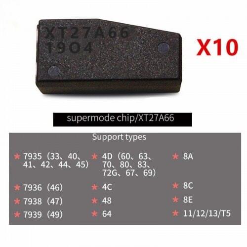 KEYECU 10PCS/LOT VVDI Supermode Chip / XT27A66 Convertible 4C 4D 44 46 47 48 49 8A 8C 8E T5 Automobile Anti-Theft Chip