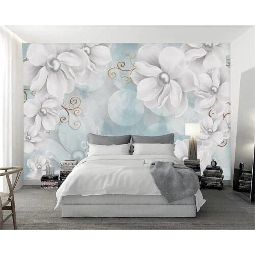 Beibehang 3d wallpaper Custom fashion 3D Embossed pink rose jewelry TV background papel de parede 3d wallpaper mural