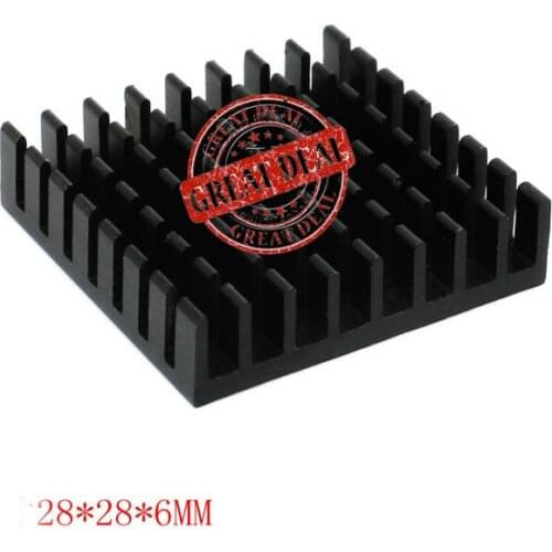 Free Ship 100PCS Aluminum IC Heatsink 28*28*6MM Chip Thermal block high quality chipset heatsink Breaking groove