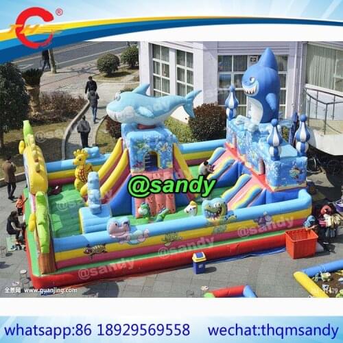 Free ship,Large Inflatable Bouncy Jumping Castle/Kids Bouncer slide obstacle Fun City,giant inflatable playground amusement park