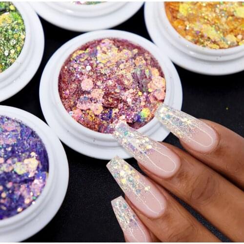 Sequins for Nail Design Decorations Accessories Nail Polish Gel Equipment Styling Parts Glitter Nail Art Supplies for Profession