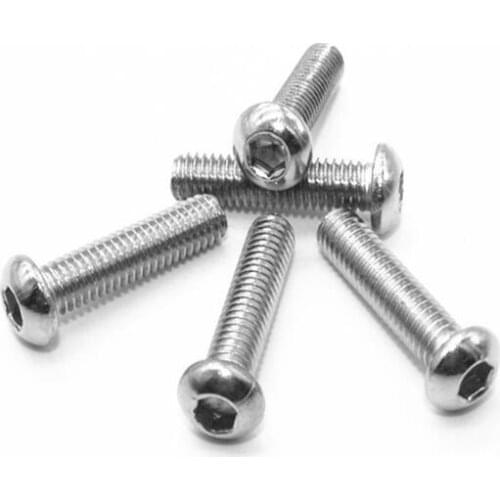 2pcs M16 allen butten screw inner hexagon socket dome head bolts thread male screw 304 stainless steel 40mm-80mm length