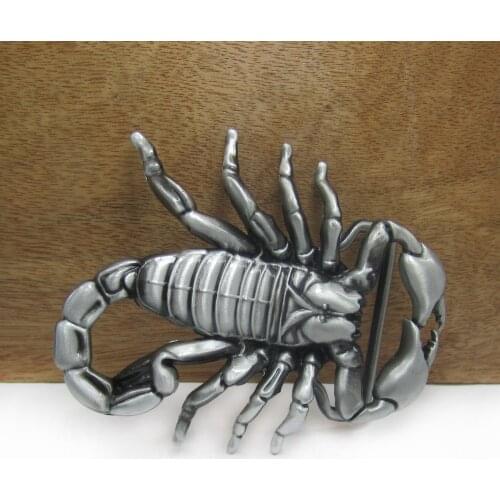 BuckleClub wholesale zinc alloy retro scorpion western gift belt buckle pewter finish FP-02615-1 for men 4cm width loop