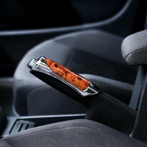 Car SUV Hand Brake Cover Creative Carbon Fiber Wood Grain Car Handbrake Protective Cover Decoration Hand Brake Lever Sleeve