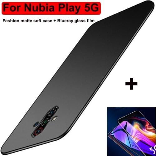 For ZTE Nubia Play 5G Case + Screen Protector for Nubia Play 5G back cover cases For ZTE Nubia Play NX651J tempered Glass film