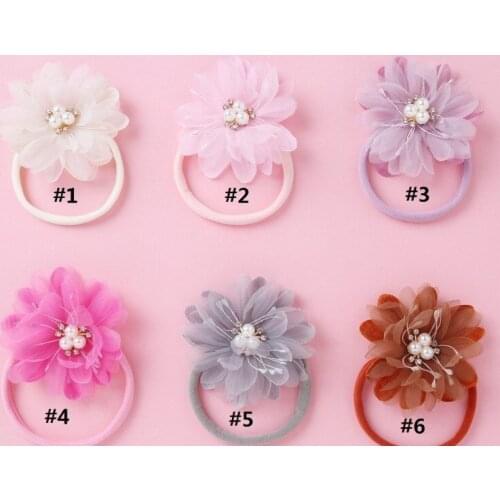Baby Elastic flower Rubber Bands Hair Girls Hairband Infants accessories Flower Style Elastic Hair Ring for Baby Girls