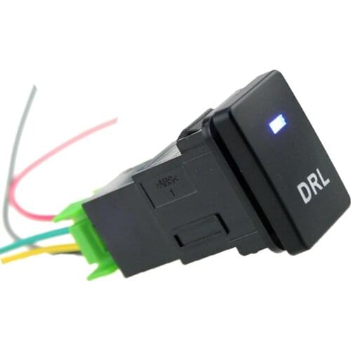 DRL Light 4 Pole 12V Push Button Switch With Blue LED Indicator For Toyota