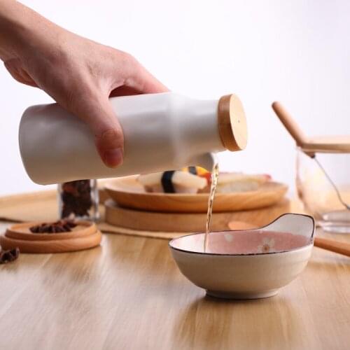 UPKOCH 400ml Ceramics Dispenser Olive Oil/Soy Sauce/Vinegar Cruet Bottle Liquid Condiment Dispenser for Kitchen Cooking