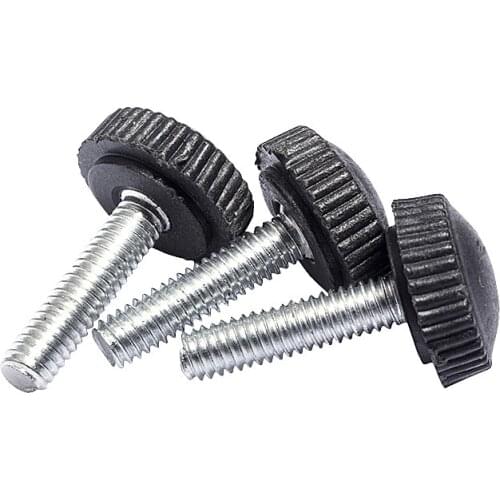 M4 M5 knurled Nylon Round Plastic Head Handle Screw Metric Thread Black Tighten Thumb Bakelite Hand Screw