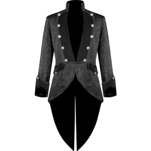 Mens Medieval Retro Jacket Gothic Frock Coat Tuxedo Halloween Formal Costume New Mens Steampunk Oversize Coats
