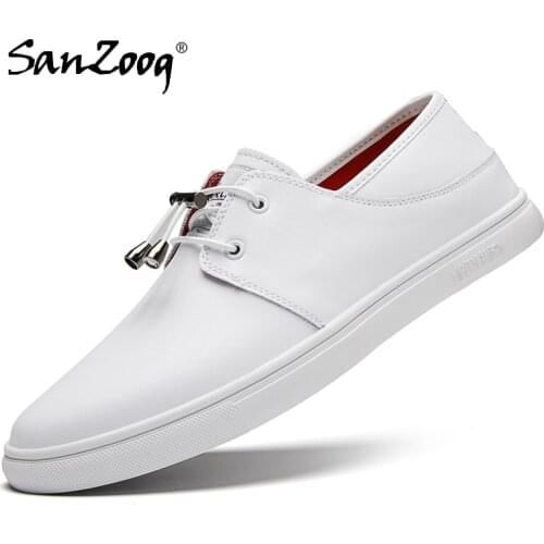 White Men Shoes Slip On Genuine Leather Casual Mocassin Homme Autumn Moccasins Men Mocasines Loafers