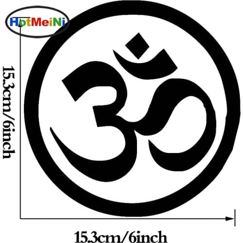 HotMeiNi 15.3x15.3cm OM Symbol Vinyl Car Decal Car Sticker Yoga Buddhism Spiritual Car Window Decal Black/Sliver
