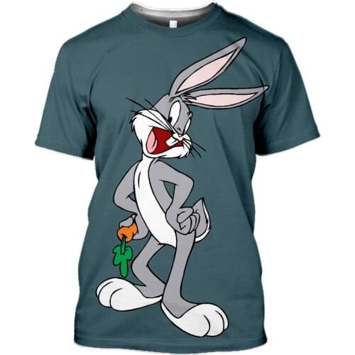2021 Summer New Style 3d Printing Fashion Casual Mens Anime Bugs Bunny Bunny T-shirt Large Size Wholesale Boys And Girls T-shir