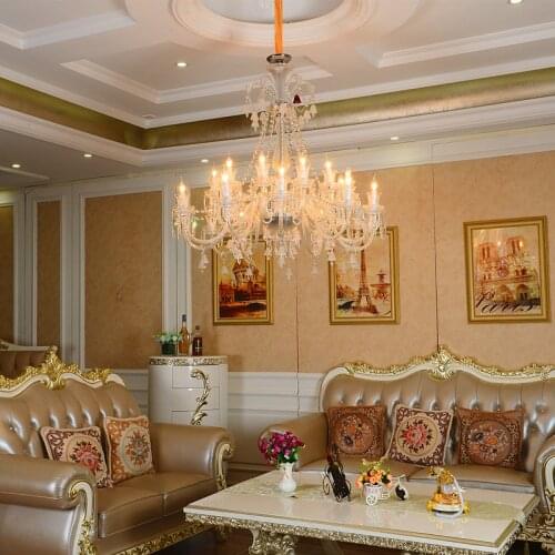 Penthouse K9 Crystal pendant Chandelier lamp for Dining Room parlor Modern hanging French Chandelier Lustre Cristal Led fixtures