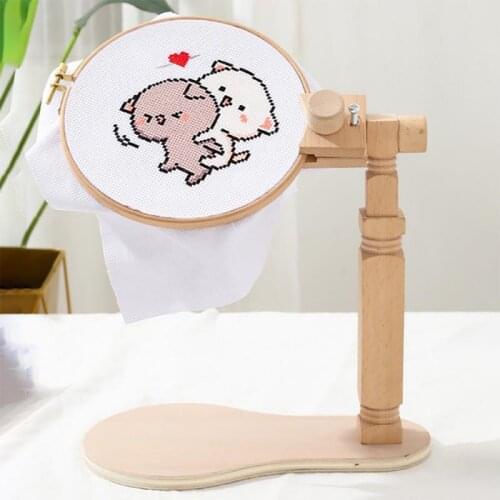 Cross Stitch Frame Stand Wooden Desktop Embroidery Buckle Stand Embroidery Frame Set Hoop Cross Stitch Craft DIY Sewing Tools
