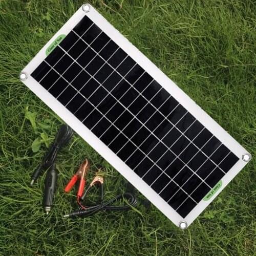 30W Polycrystal Solar Panel Flexible Solar Panel For Camping Car Traveling Outdoor Emergency Power Accessory
