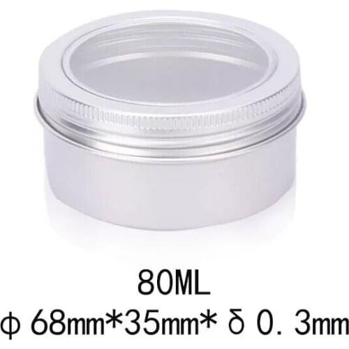 80ml Transparent Window Lid Tin Jars Tin Box Sample Makeup Organizer Tea Pastry Jars Candy Biscuits Cookie Storage Box Jars