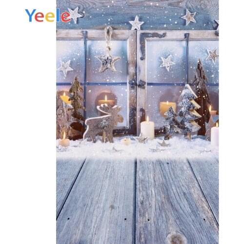 Christmas Interior Wood Floor Window Star Snow Baby Portrait Backdrop Vinyl Background Photography Backdrops For Photo Studio