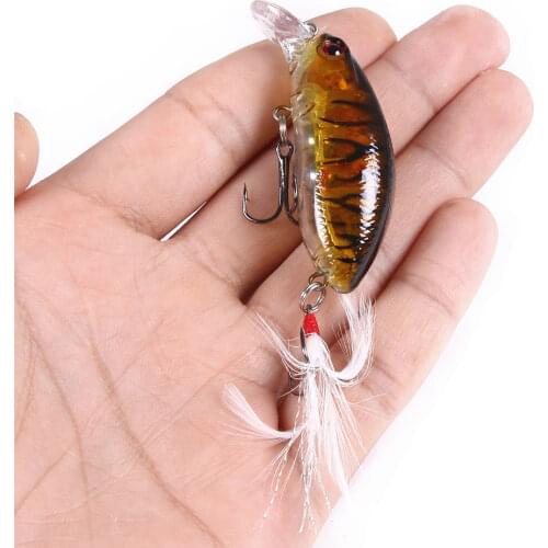 Fishing Lure wobblers 9.6g Plastic Hard Crank Bait Crankbait artificial Fishing Lure feather Treble Hooks Pesca tackle