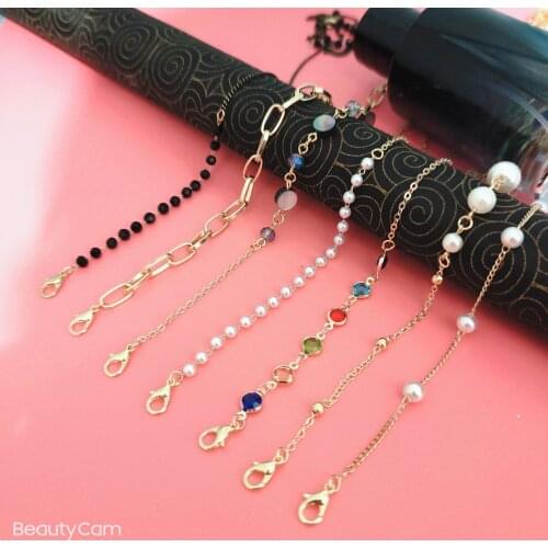Sunglasses Mask Chains For Women Lanyard Bead Acrylic Pearl Crystal Eyeglasses Chains 2021 New Fashion Jewelry Wholesale