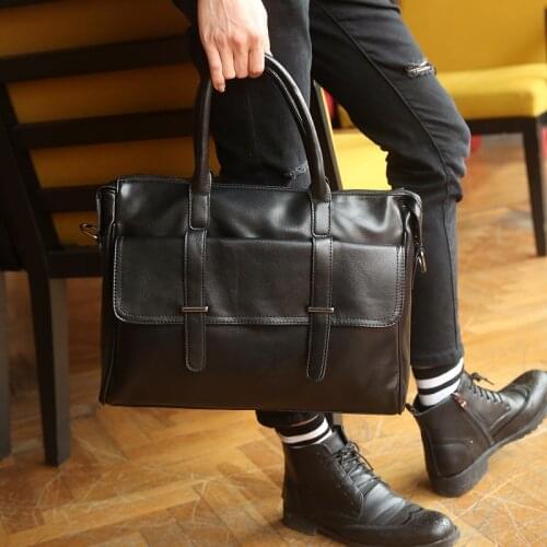 One shoulder messenger portable briefcase office bag mens computer bag