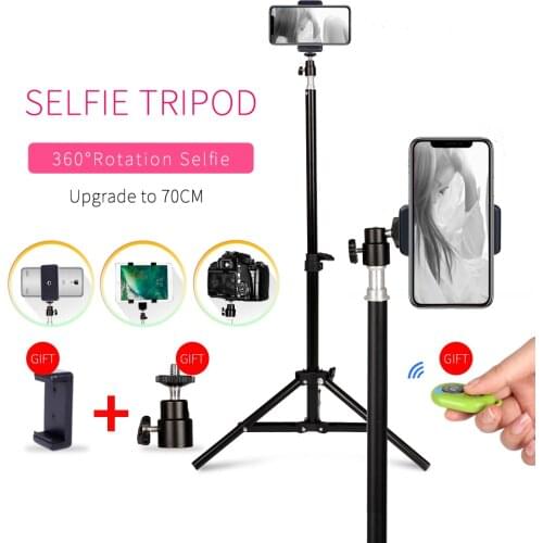 Photography 1/4 Screw Head Selfie Portable Light Tripod Stand With Bluetooth Remote Phone Clip Ball Head For Mini Photo Studio