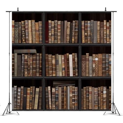 Vintage Bookshelf Backdrops Grunge Student Teacher Portrait Photography Backgrounds Back to School Photocall Photophone