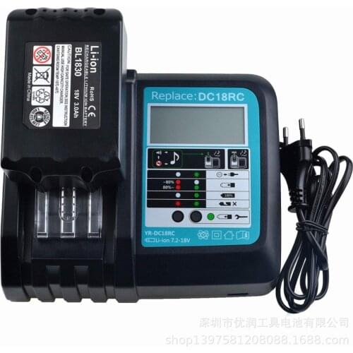 DC18RCT Li-ion Battery Charger for Makita Charger 18V 14.4V BL1830 Bl1430 DC18RC DC18RA Power tool 3A Charging Current