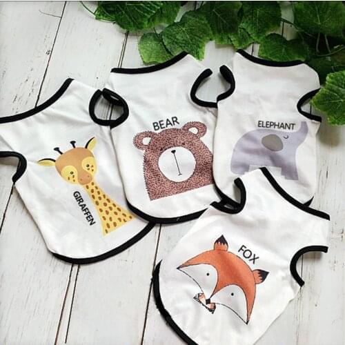 Nordic style cartoon pet vest Puppy Clothes Pets Dog Coat Yorkies Chihuahua Hoodies breathable Soft Cat Clothes for Small Dogs