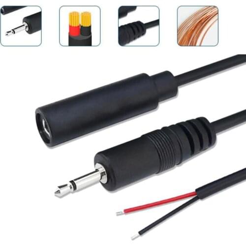 1pcs/5pcs 25CM 2.5mm 3.5mm Mono Connector Cable Male Female Plug 2pin Extension Wire DIY Audio Repair Cable Charger