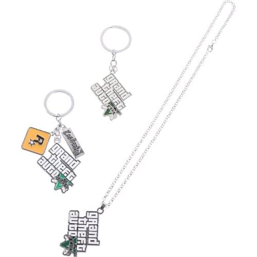 1PCS Mens Car Pendant GTA Metal Keychain Muti-Pendant Key Holder Game Accessories